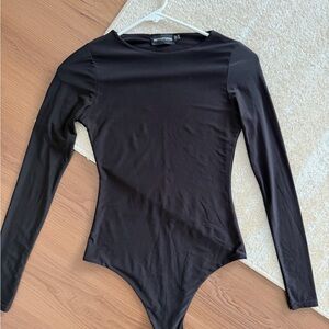 PrettyLittleThing Black Long Sleeve Bodysuit